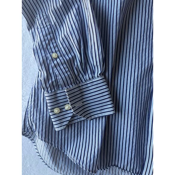 Tommy Bahama Men Size 15 1/2 34-35 Striped Button Down Cotton Shirt Nautical - Picture 9 of 9
